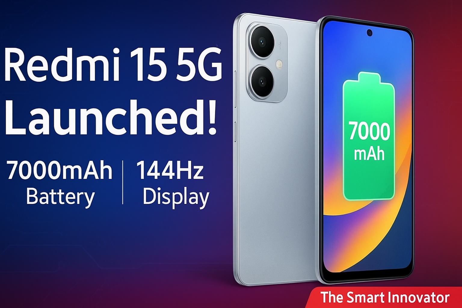 Redmi 15 5G Launched With 7000mAh Battery 144Hz Display